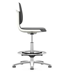 Bimos 1209003 Labsit 3 Chair with Leather Seat, White Shell