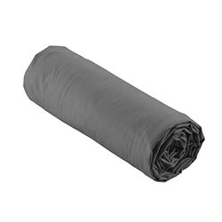 Douceur d'intérieur, Percale Fitted Sheet 90 x 190 cm 100% Cotton Percale Steel