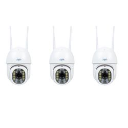 PNI Kit 3 Pezzi IP440 WiFi PTZ Videosorveglianza Senza Fili 4 MP, Zoom Digitale, Micro SD Slot autonomo, Allarme di Rilevamento del Movimento