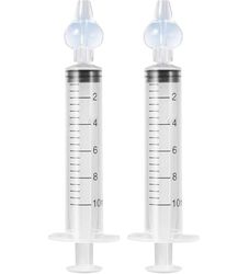 Blendura 2 Pack Baby Nasal Syringe 10ml, Baby Nasal Irrigator Safety Comfort Portable Reusable Nasal Vacuum Cleaner Baby Nasal Irrigator