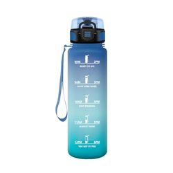 HoneyHolly Vattenflaska, sportflaska, vattenflaska för barn, läckagesäker, gymvattenflaska, tidsmarkör, flaska, gymflaska, för fitness, kontor, skola, yoga, 500 ml