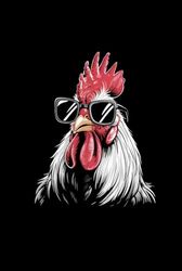 Cool Rooster Notebook – Funny Chicken Journal with Sunglasses – 100 Lined Pages – Farm Animal Gift Idea for Men, Women, Teens & Chicken Lovers
