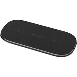 VARTA Draadloze oplader, 2 apparaten tegelijkertijd opladen, 20 W Qi compatibel laadstation, Wireless Charger Multi incl. USB C-kabel, opladen mogelijk met hoes, draagbare oplader