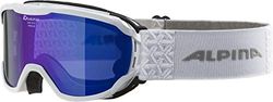 ALPINA PHEOS - Skibril met gespiegelde, contrastversterkende en gepolariseerde glazen met 100% uv-bescherming voor kinderen, wit, eenheidsmaat