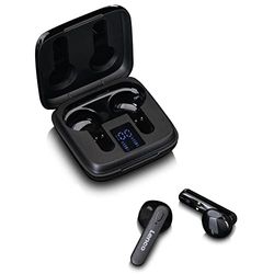 Lenco EPB-430BK - Auricolari in-ear con Bluetooth, ricarica wireless, ricarica USB, colore: nero