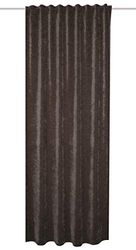 HOMEbasics 085425-6001 - THERMOCHENILLE WOLLY thermogordijn - met combiband | steen 225 x 135 cm