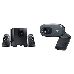 Logitech Z313 2.1 Sistema di Altoparlanti Multimediali con Subwoofer, Audio Full Range, 50 Watt & C270 Webcam HD, HD 720p/30fps, Videochiamate HD Widescreen