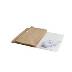 Almohadilla eléctrica de plástico 100W con funda, ideal para aliviar dolores musculares y proporcionar calor terapéutico.