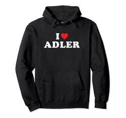 Regalo per il nome Adler, I Heart Adler I Love Adler Felpa con Cappuccio