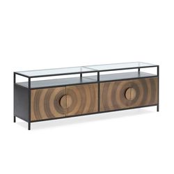 APARADOR 183X43X61 METAL DORADO/NEGRO