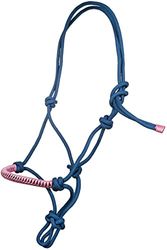 HKM Licol en corde avec strass Azur/rose