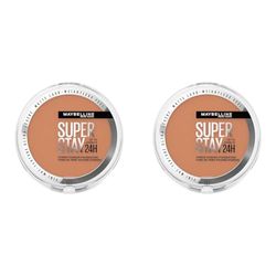 Maybelline Powder Foundation, Long-lasting 24H Wear, Medium to Full Coverage, Transfer, Water & Sweat Resistant, SuperStay 24H Hybrid Powder Foundation, 60 (Pack of 2)