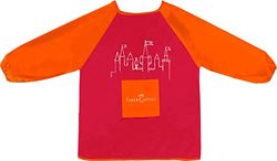 Faber-Castell 201204 - Tablier de peinture enfant, taille 110 cm, rouge/orange, blouse de peinture pour protéger les vêtements