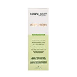 Clean + Easy Large (Leg) Cloth Strips for Full Body Hair Removal Treatment, Removes Fine to Coarse Hairs, Ideal for Sensitive Skin, 3"x9" (100 Count)