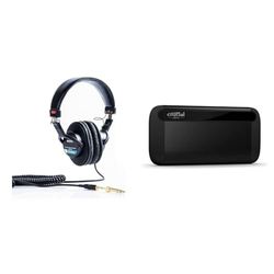 Sony MDR-7506/1 Professional Headphone, Black,Pack of 1 & Crucial X8 1TB Portable SSD - Up to 1050MB/s - PC and Mac - USB 3.2 External Solid State Drive - CT1000X8SSD9