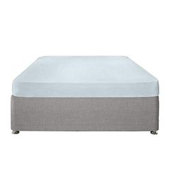 Serene Plain Dye-Easy Care 25cm Fitted Sheet, Cotton, Duck Egg, Super-King
