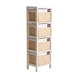 Lastdeco Sinfonier, paulonia Legno, Bianco/Naturale, 30 x 24 x 97 cm