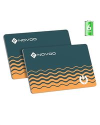 NOVOO Air Tag Card Wallet Tracker Thin 1,6 mm, Smart Card Slim, Batteria 6 Anni, Compatibile Apple Dov'è (iOS Only), Bluetooth GPS, Localizzatore per Portafogli, Valigie, Passaporti,2 Packs
