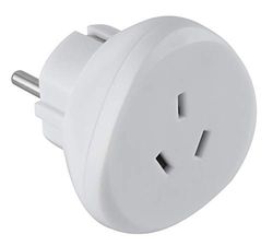 Electraline 770060 Adaptador de viagem australiano/ciano para as suas tomadas de França/Europa, branco