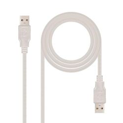 USB 2.0-kabel type A/M-A/M, 1,0 m, hoge overdrachtssnelheid, ideaal voor het aansluiten van apparaten en voor het opladen van elektronische apparaten.