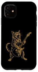 Funny Guitar Cat Present Rock Cat Playing Guitar Men Women Case for iPhone 11