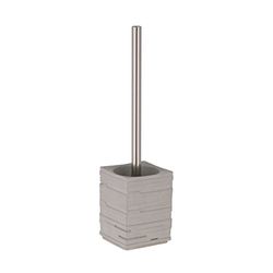 axentia Escova de concreto San Diego, escova e suporte para sanita efeito pedra, porta-escovas e escova de casa de banho com cabo de aço inoxidável, bege