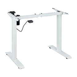 Relaxdays tafelonderstel hoogte verstelbaar, elektrisch, uitschuifbaar, 71-121 cm, bureau onderstel, staal, wit