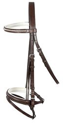 Trense metalen stenen voorhoofd, bruin-wit cob