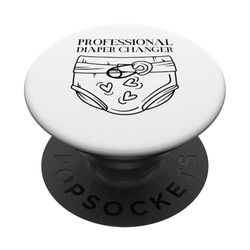Cambiador de pañales profesional divertido nuevo padre PopSockets PopGrip Adhesivo