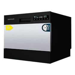 Cecotec Lavavajillas Compacto Libre Instalación 6 cubiertos Bolero Aguazero 2300 Inox. 6 Cubiertos, 8 Programas, Clase D, Touch Panel a Color, Delay Start, Función Pre-Wash, Dry+, Germ Shield