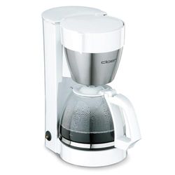 Cloer 5011 Cafetière filtre pour 10 tasses, Technologie Stop Goutte, taille du filtre 1x4, fonction de réchauffement, 800 W, blanc