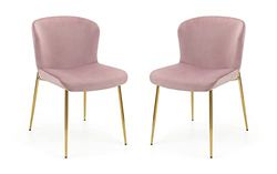 Julian Bowen Juego de 2 sillas de comedor Harper, rosa empolvado