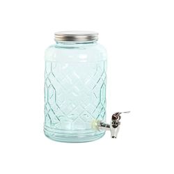 Home ESPRIT Dispensador de Agua Azul Acero Inoxidable Cristal 3,6 L 16 x 21 x 26 cm