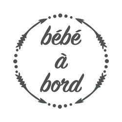 Ambiance Sticker Autocollant de Voiture Bébé à Bord Gris Tempete - H15 x L15 cm