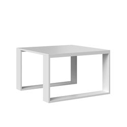 MeHome Salontafel 67 x 67 x 40 cm, salontafel, bijzettafel, koffietafel, theetafel, industriële stijl, moderne woonkamertafel, met twee planken, tafel, kantoor, thuis (wit)