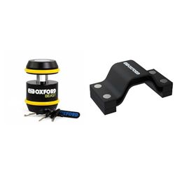 Oxford Beast Lock Padlock. Motorcycle Diamond Sold Secure. LK120, Black & Beast Anchor (Black)
