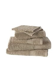 De Witte Lietaer Collection H Set Eponge 2 Gants + 2 Serviettes + 2 Draps de Douche Coton Beige Taupe 50 x 100 cm