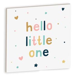 Declea Decoración de madera para habitación infantil Hello little one, formas de madera para colgar o apoyar, decoración de habitación de los niños, decoración de madera para niños, diseño