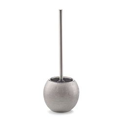 Zeller 18755 Brosse WC Glitter, grès, Argent, 12 x 12 x 34 cm