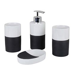 axentia Set Accessori da Bagno, Dolomite, Grigio, ca. 21,5 x 21,5 x 7 cm