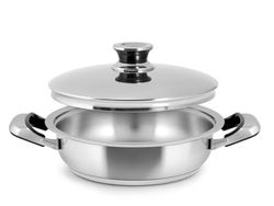 Inoxpran Tegame Classic in Acciaio Inox, 2 Manici, 30x7cm, Con Coperchio