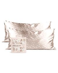 Kitsch Lot de 2 taies d'oreiller en Satin avec Fermeture éclair pour Les Cheveux et la Peau, Plus Douces Que la Soie, Taille King Size (léopard)