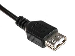 RS PRO USB-kabel, USBA/USBA, 1 m USB 2.0 svart