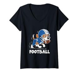 Donna Beagle Giocare Giocatore di Calcio Sport Atleta Gioco Per Bambini Maglietta con Collo a V