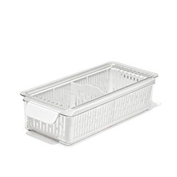 OXO Good Grips Conservador de Productos: Contenedor Largo: Mantiene las Verduras Frescas por Más Tiempo + Divisor Ajustable + Canasta Removible para Circulación de Aire + Diseño Modular Apilable
