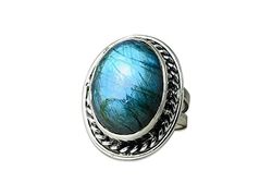 Anello labradorite ovale, pietra portafortuna di febbraio, anello fatto a mano, anello in argento sterling 925, anello di dichiarazione (25)