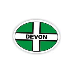 Sea View Stickers Logo Devon Ovale autobestelsticker