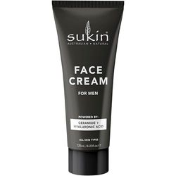 Sukin - Mens Face Cream - Contains Ceramides, Hyaluronic Acid, Coconut, Jojoba Oil, Baobab Extract, Vitamin E and More - Natural Face Moisturiser - 125ml