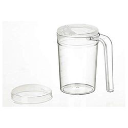 Homecraft Clear Polycarb Mug, Shatterproof Material, Choice of 2 Lids, Simple Drinking Cup and Mug for Limited Grip and Range of Motion, Ideal for Medical Patients, Children, Elderly, Handicapped