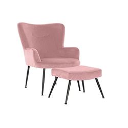 Sillón DKD Home Decor Negro Rosa Metal Terciopelo (70 x 60 x 84 cm) (44 x 35 x 33 cm)